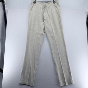 Tommy Bahama Mens Linen Blend Drawstring Pants Beige Oatmeal Size Medium